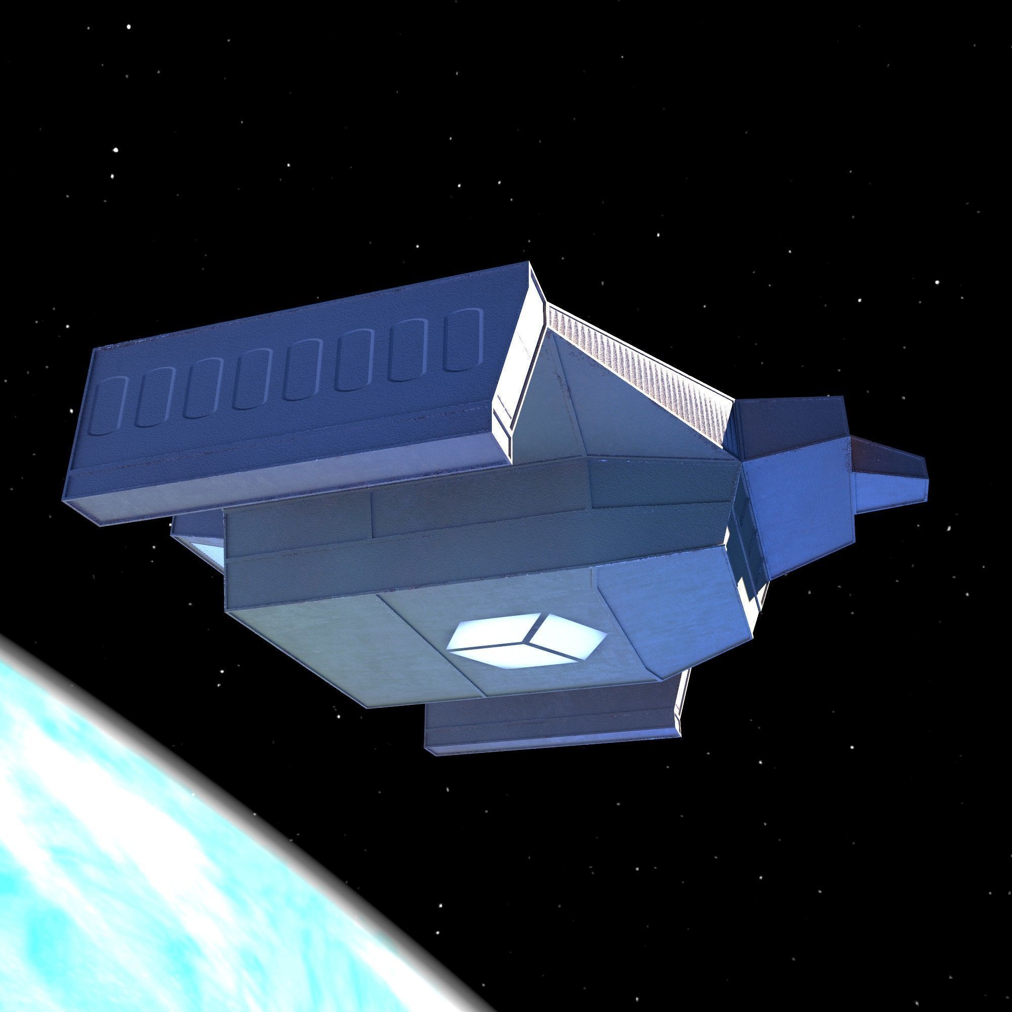 cargo space ship v3 Low-poly 3D model_10