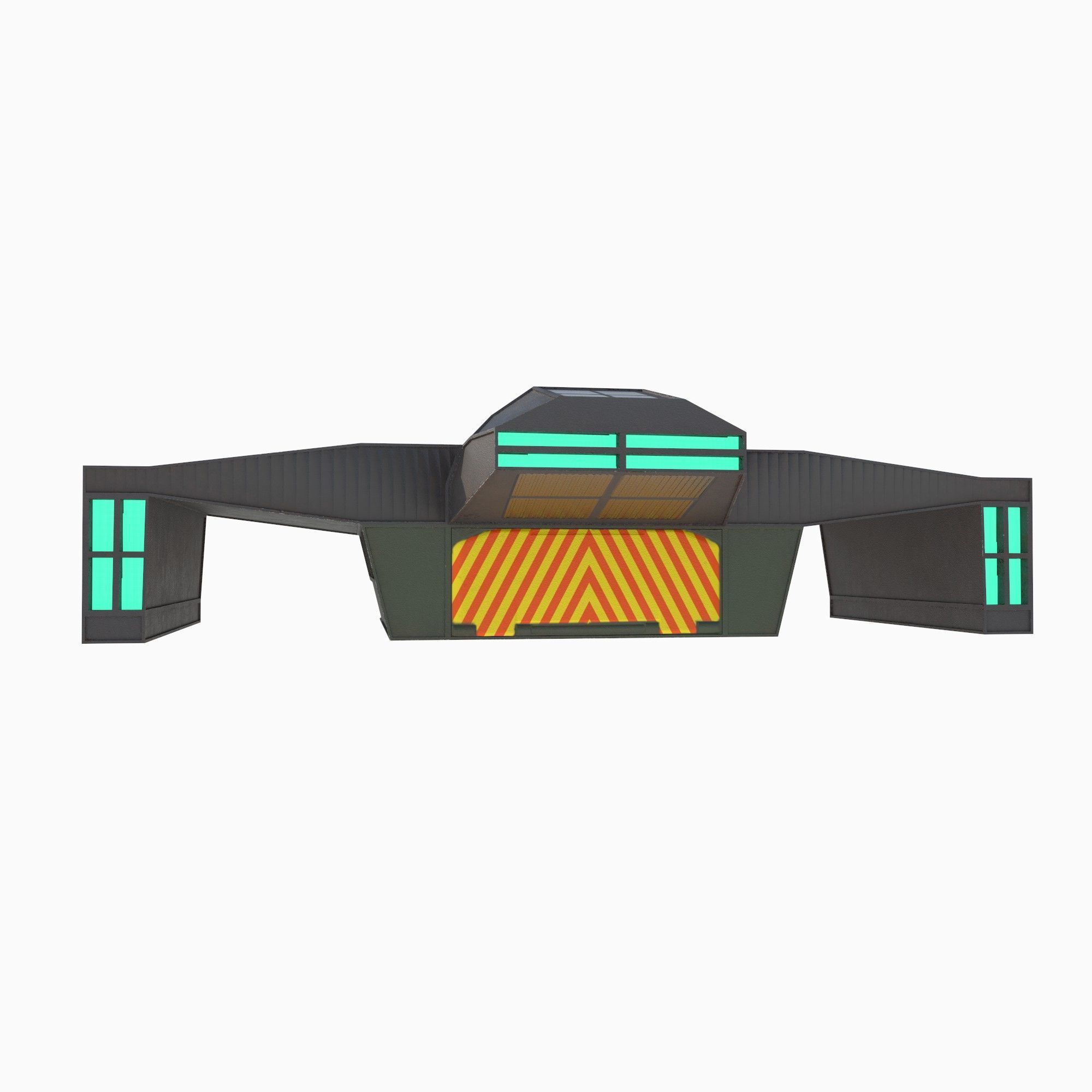 cargo space ship v3 Low-poly 3D model_8