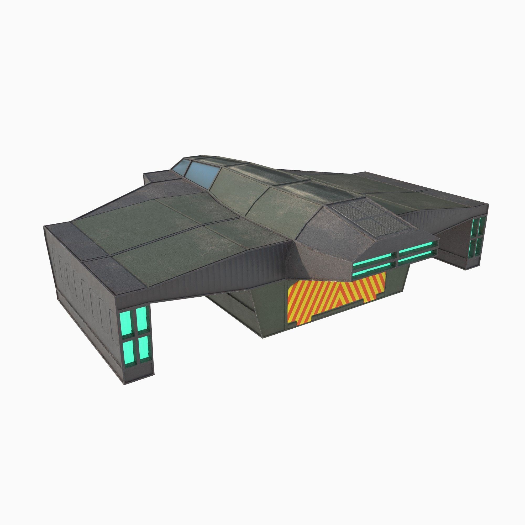 cargo space ship v3 Low-poly 3D model_5