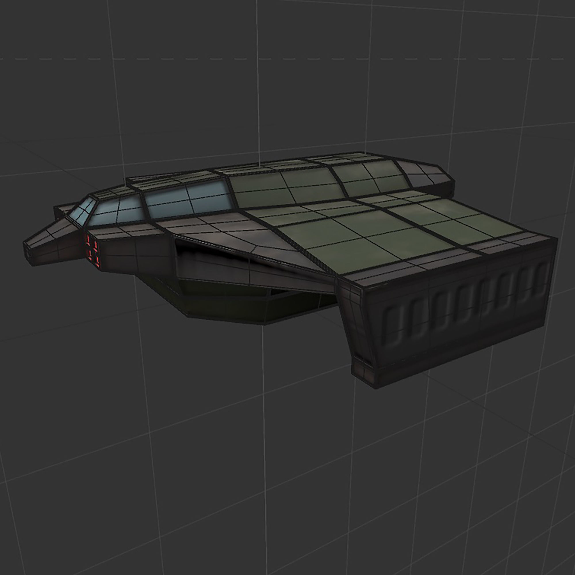 cargo space ship v3 Low-poly 3D model_17