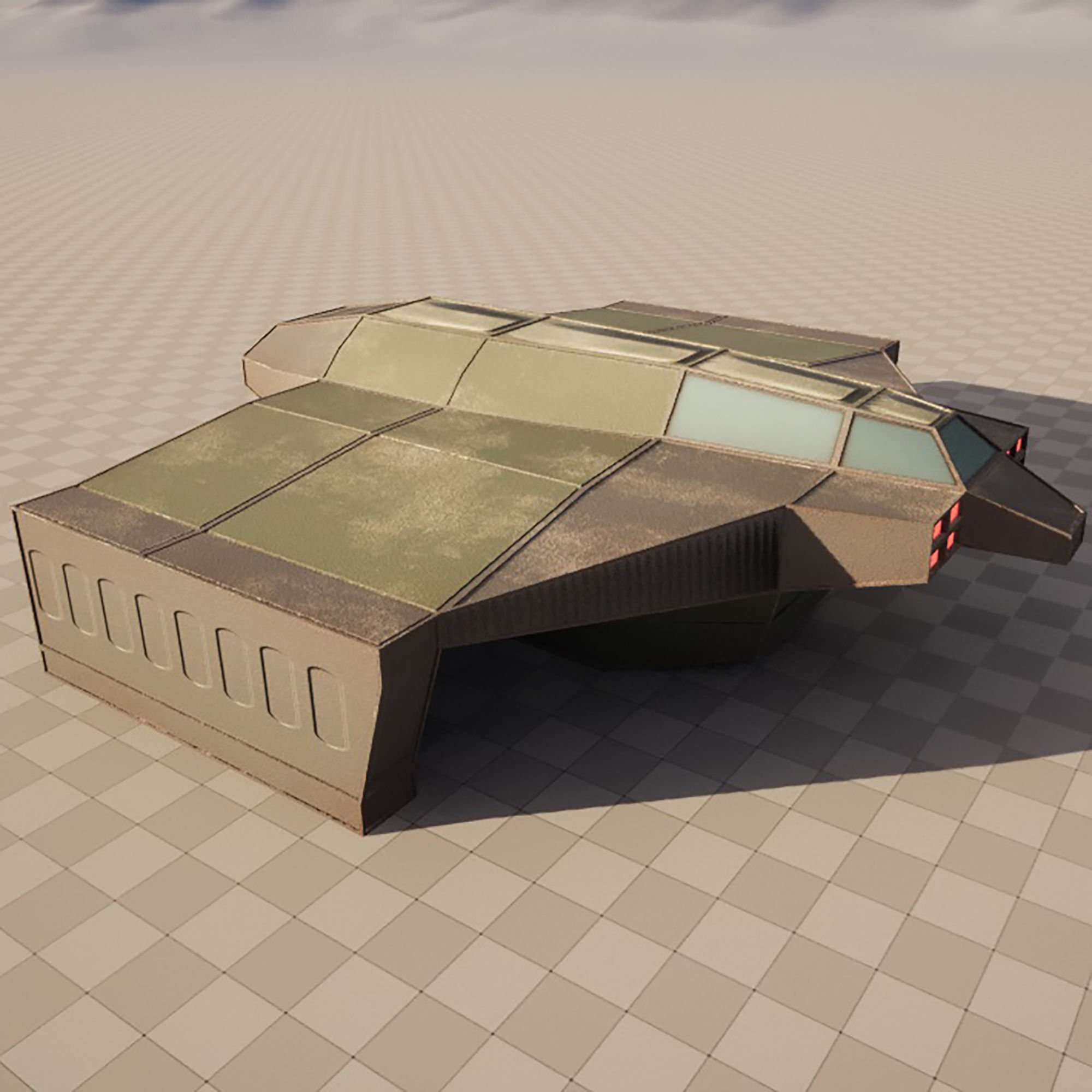 cargo space ship v3 Low-poly 3D model_14