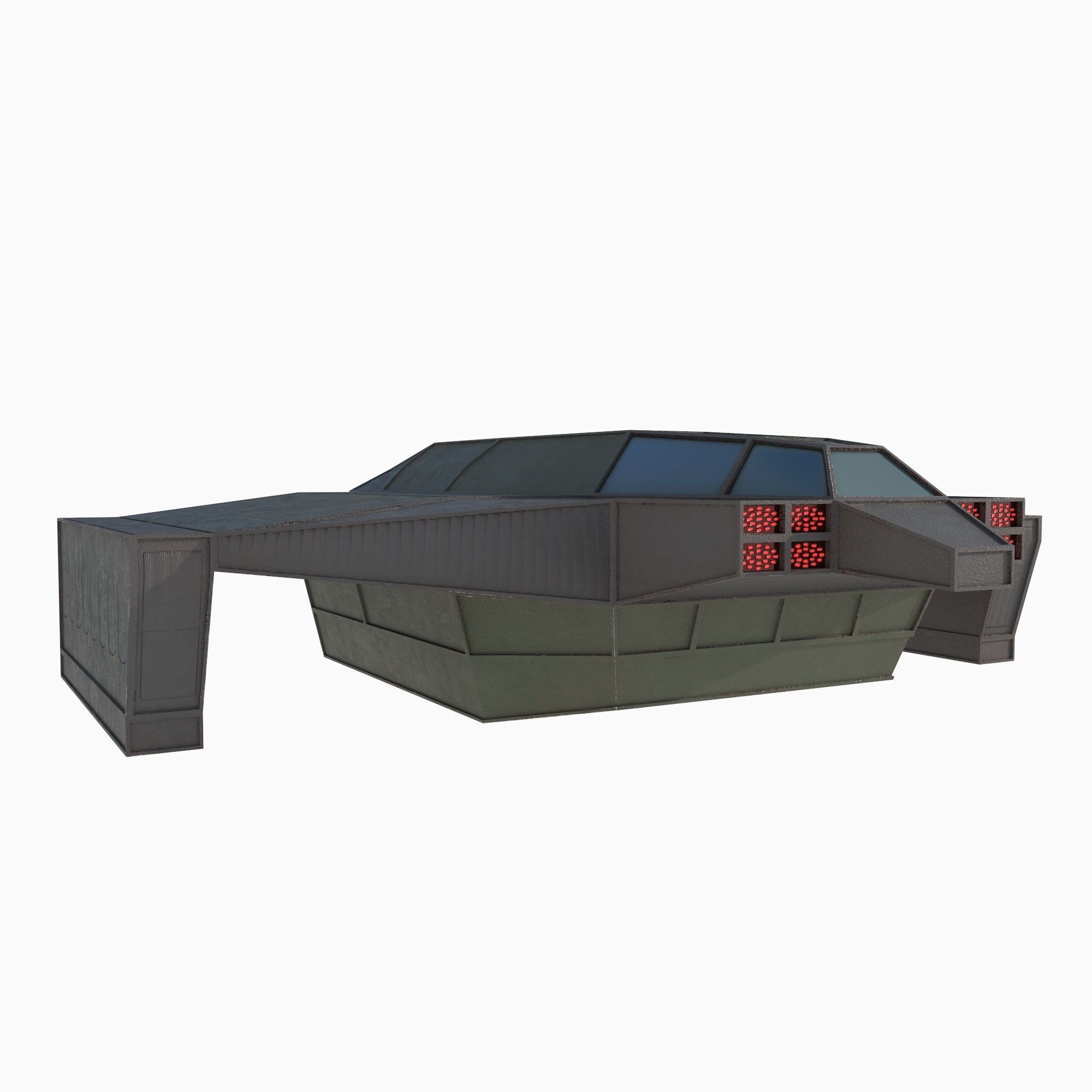 cargo space ship v3 Low-poly 3D model_3