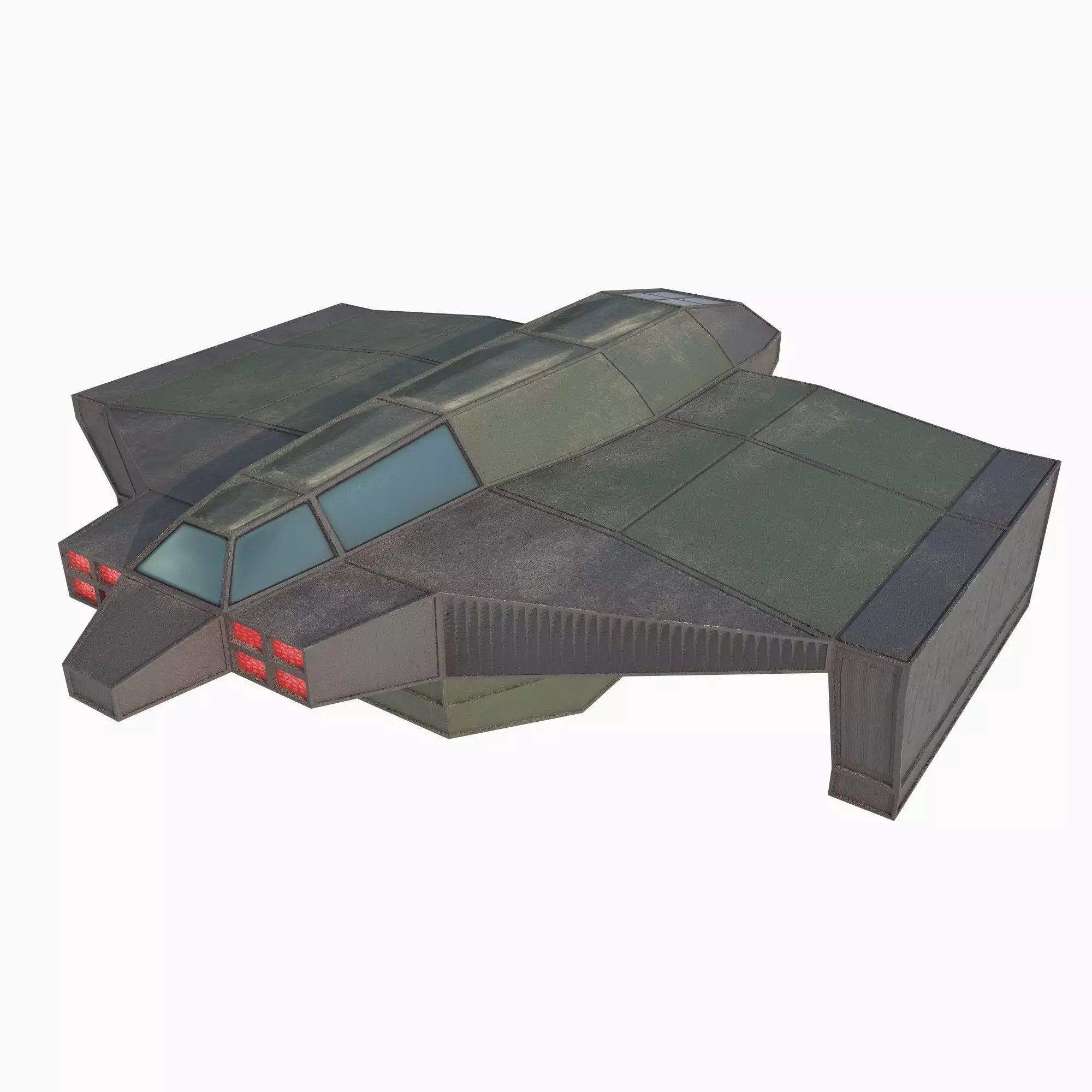 cargo space ship v3 Low-poly 3D model_0