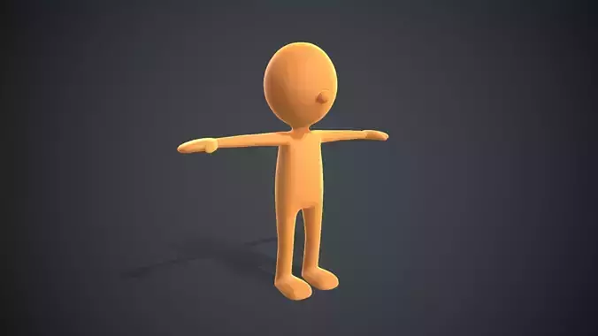 Low Poly Game Ready Stickman Rigged Low-poly 3D model
