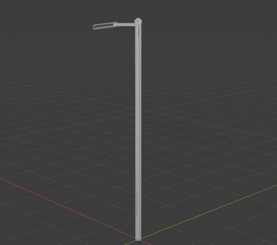 Streetlight street lamp Low-poly 3D model_28