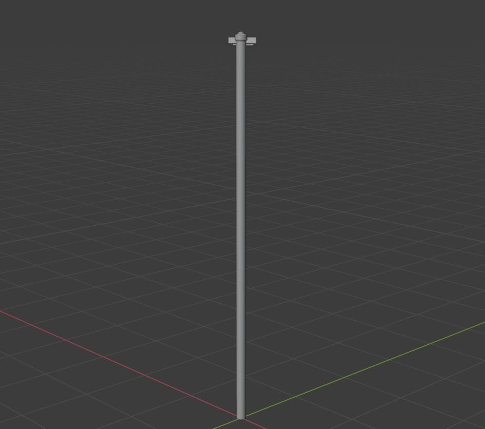 Streetlight street lamp Low-poly 3D model_16