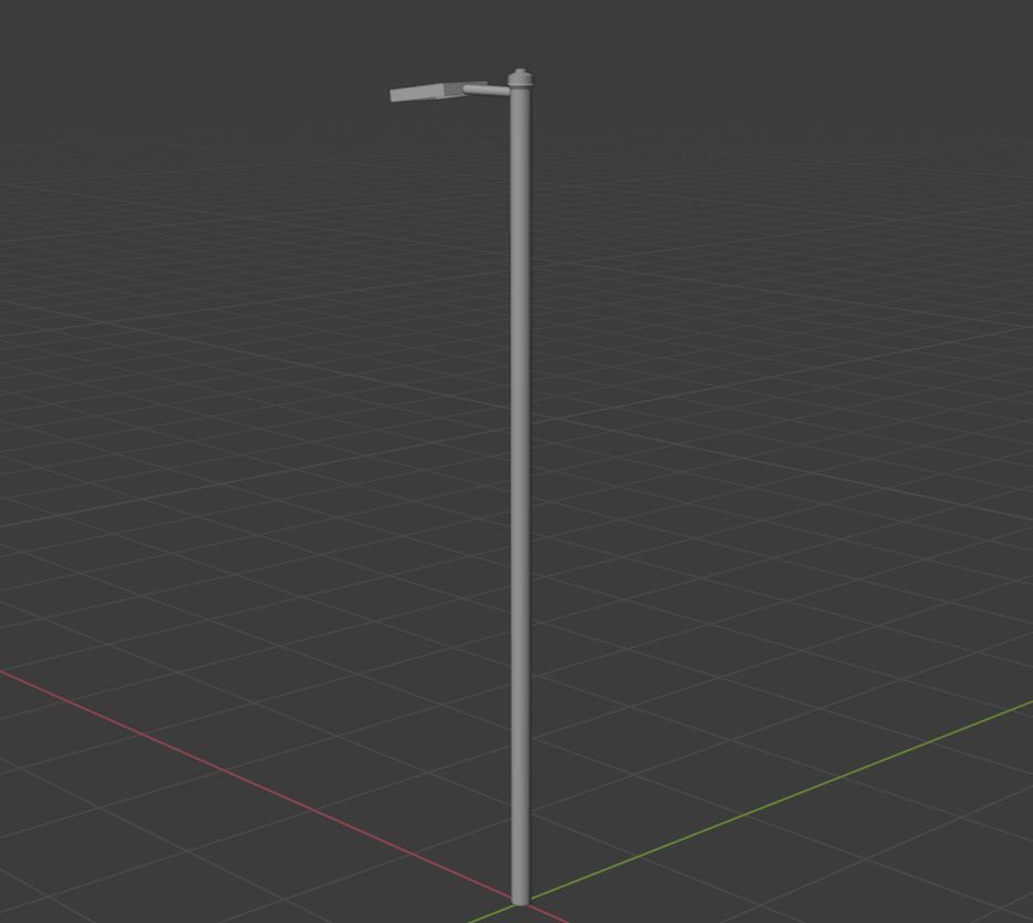Streetlight street lamp Low-poly 3D model_17