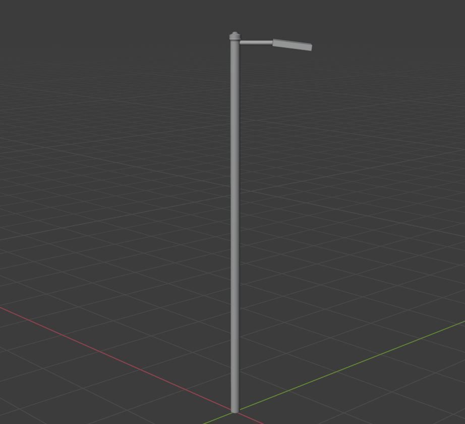 Streetlight street lamp Low-poly 3D model_22