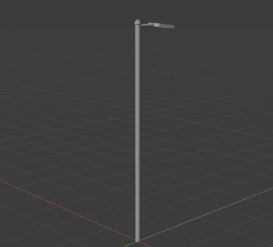 Streetlight street lamp Low-poly 3D model_14