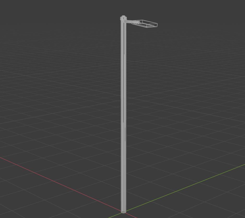 Streetlight street lamp Low-poly 3D model_31