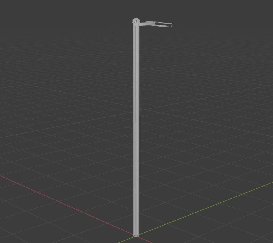 Streetlight street lamp Low-poly 3D model_24