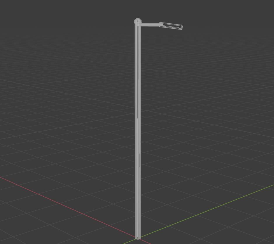 Streetlight street lamp Low-poly 3D model_32