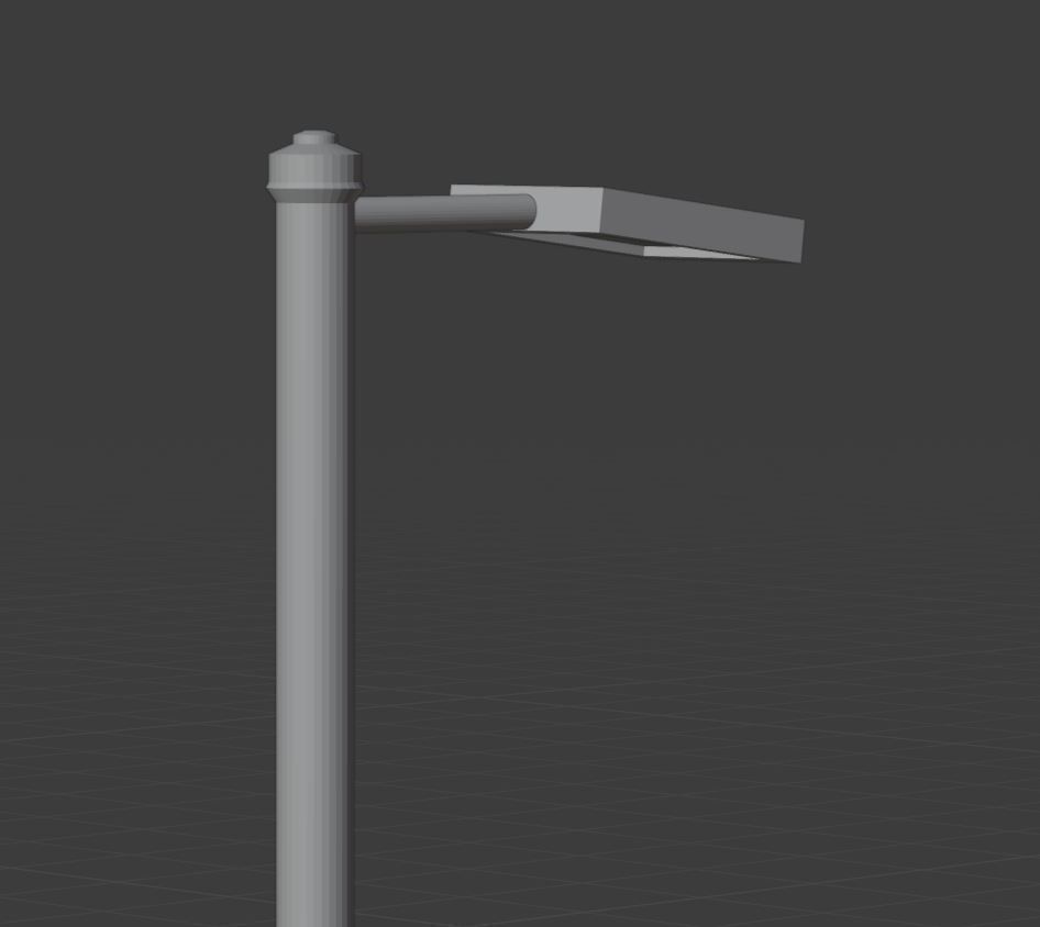 Streetlight street lamp Low-poly 3D model_15