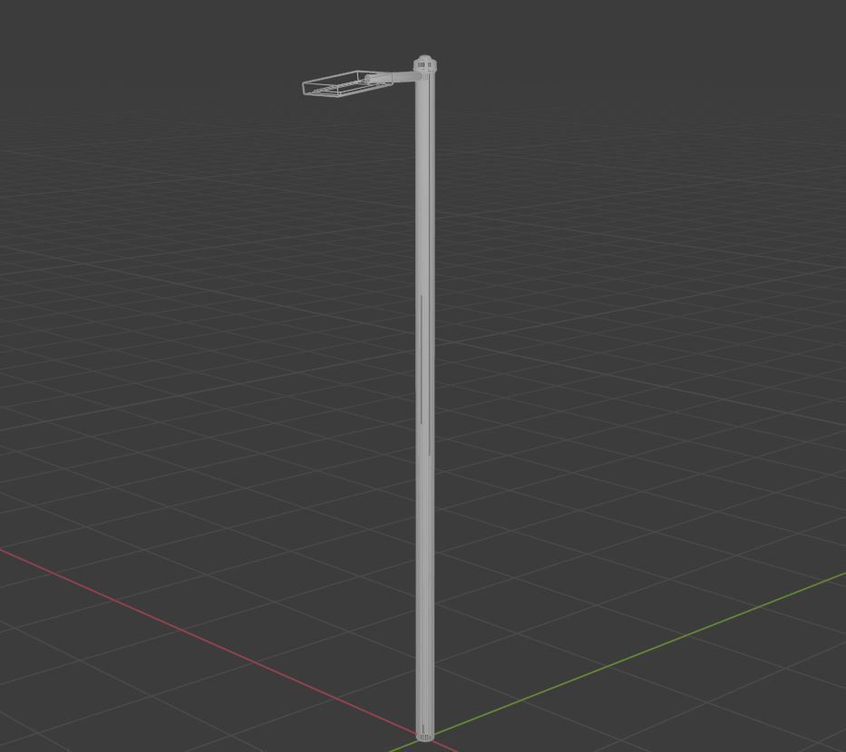 Streetlight street lamp Low-poly 3D model_29