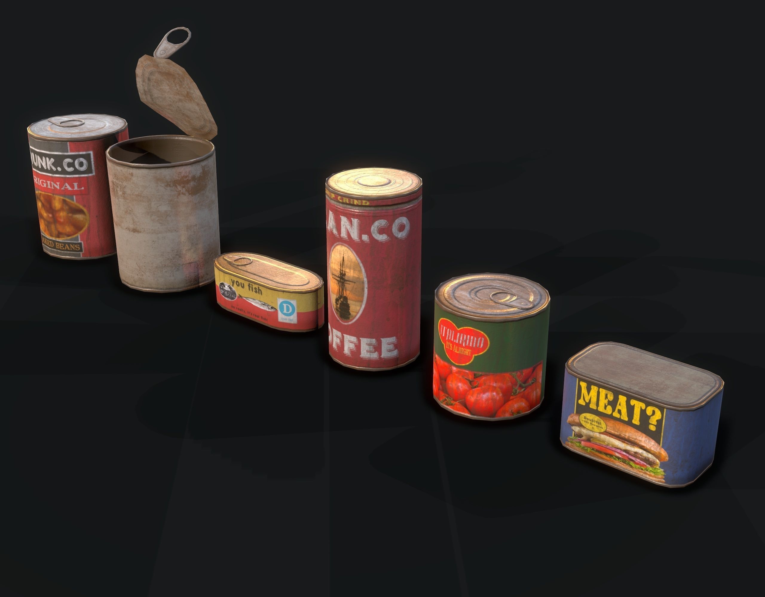 Canned Food Low-poly 3D model_2