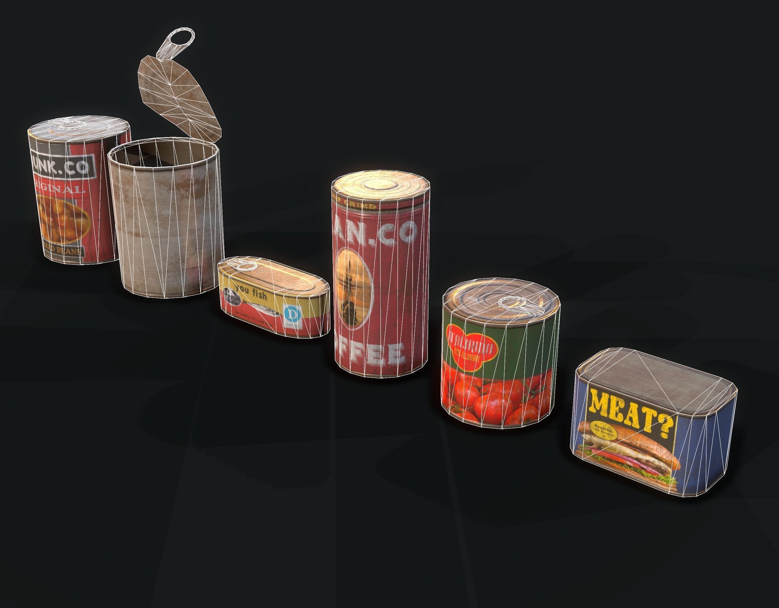 Canned Food Low-poly 3D model_3