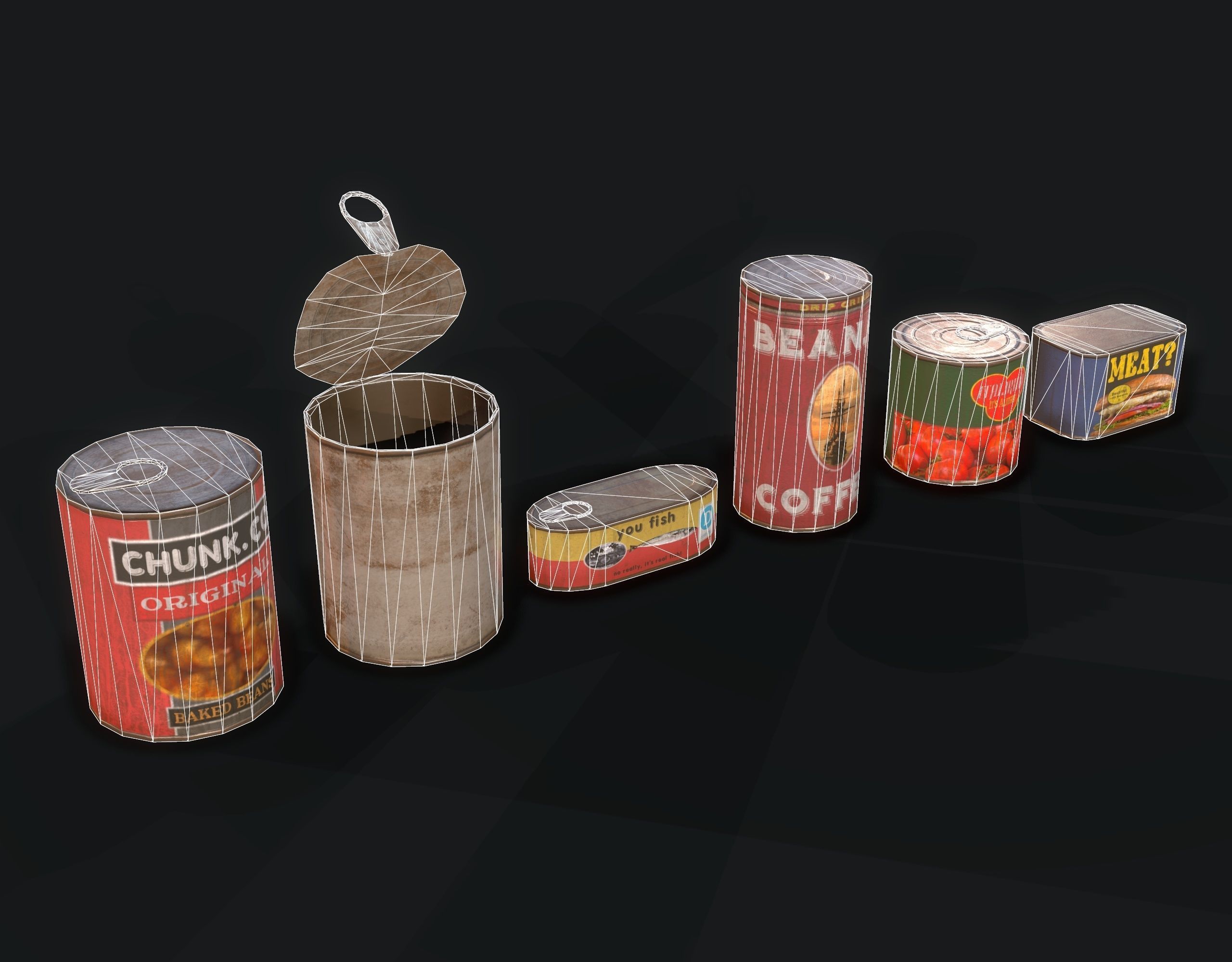 Canned Food Low-poly 3D model_1