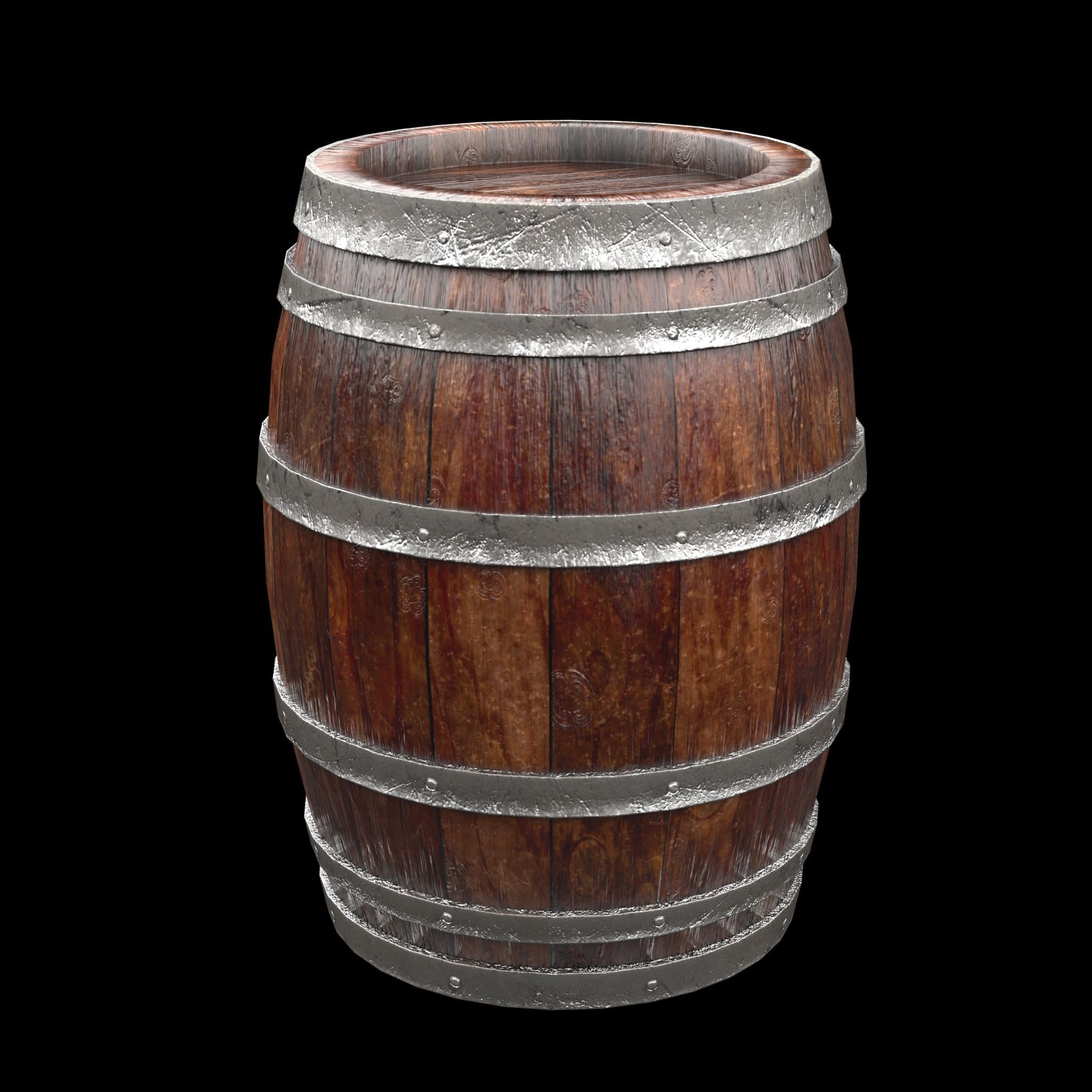 Barrel Gameredy  PBR 3D model_2