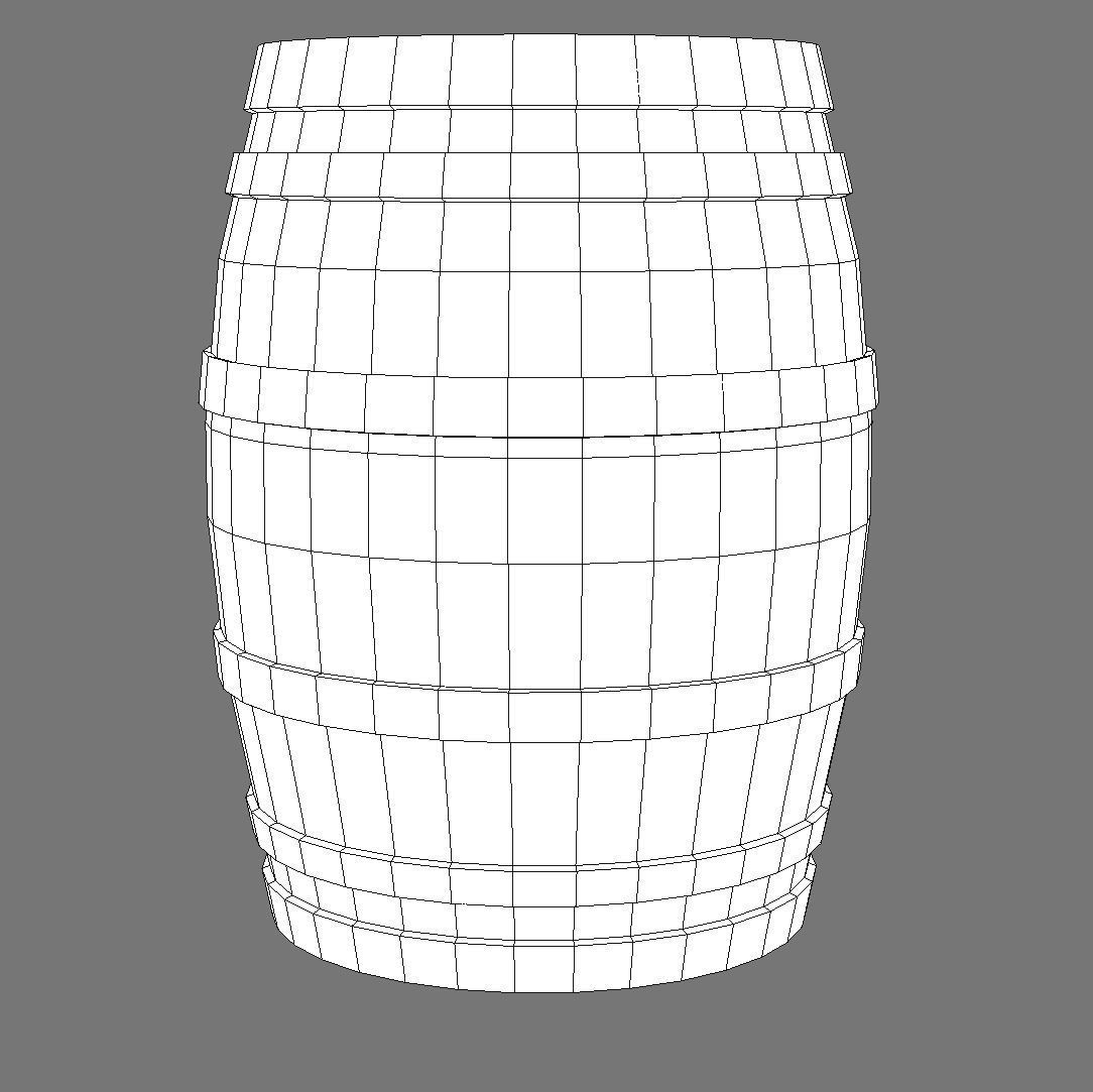 Barrel Gameredy  PBR 3D model_3