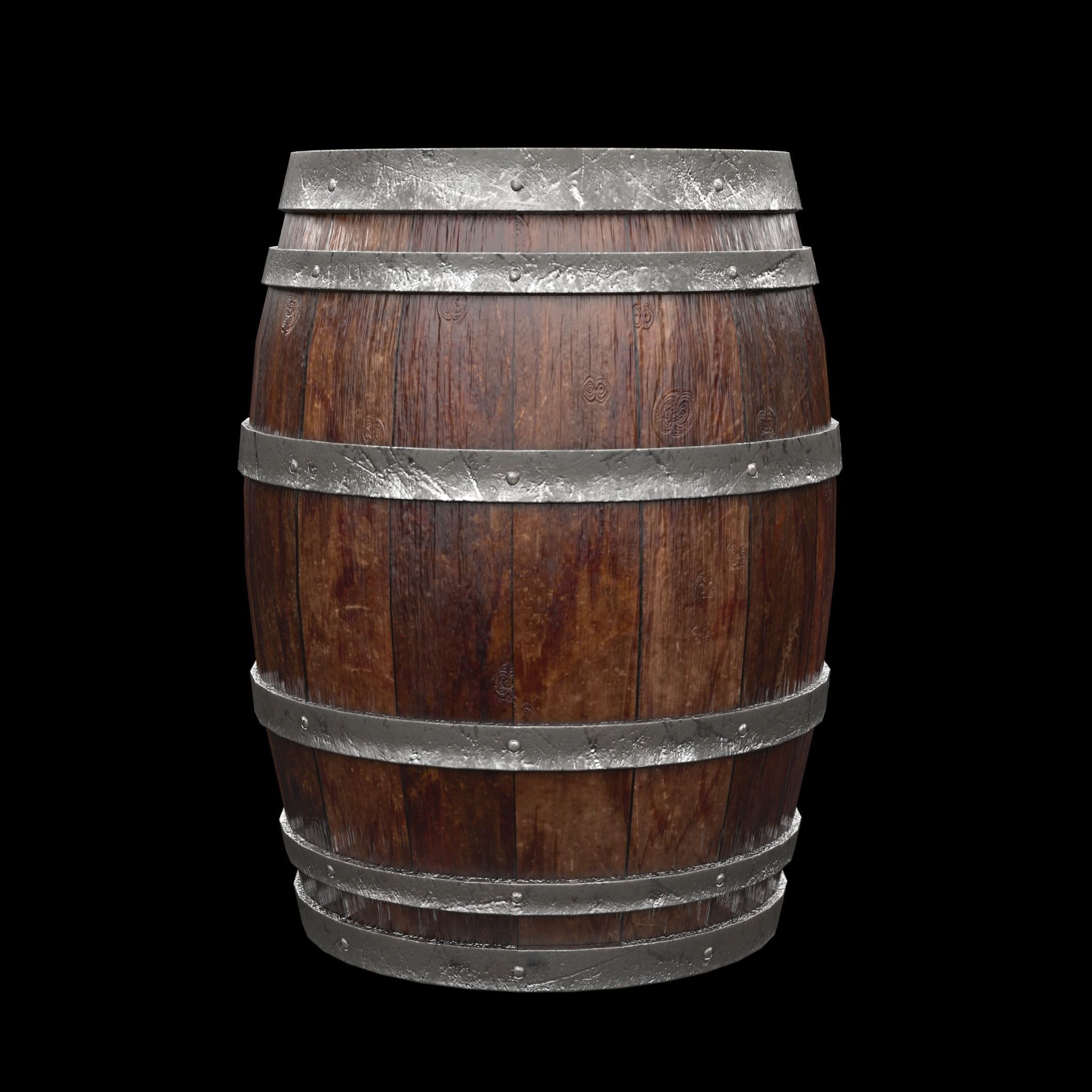Barrel Gameredy  PBR 3D model_1