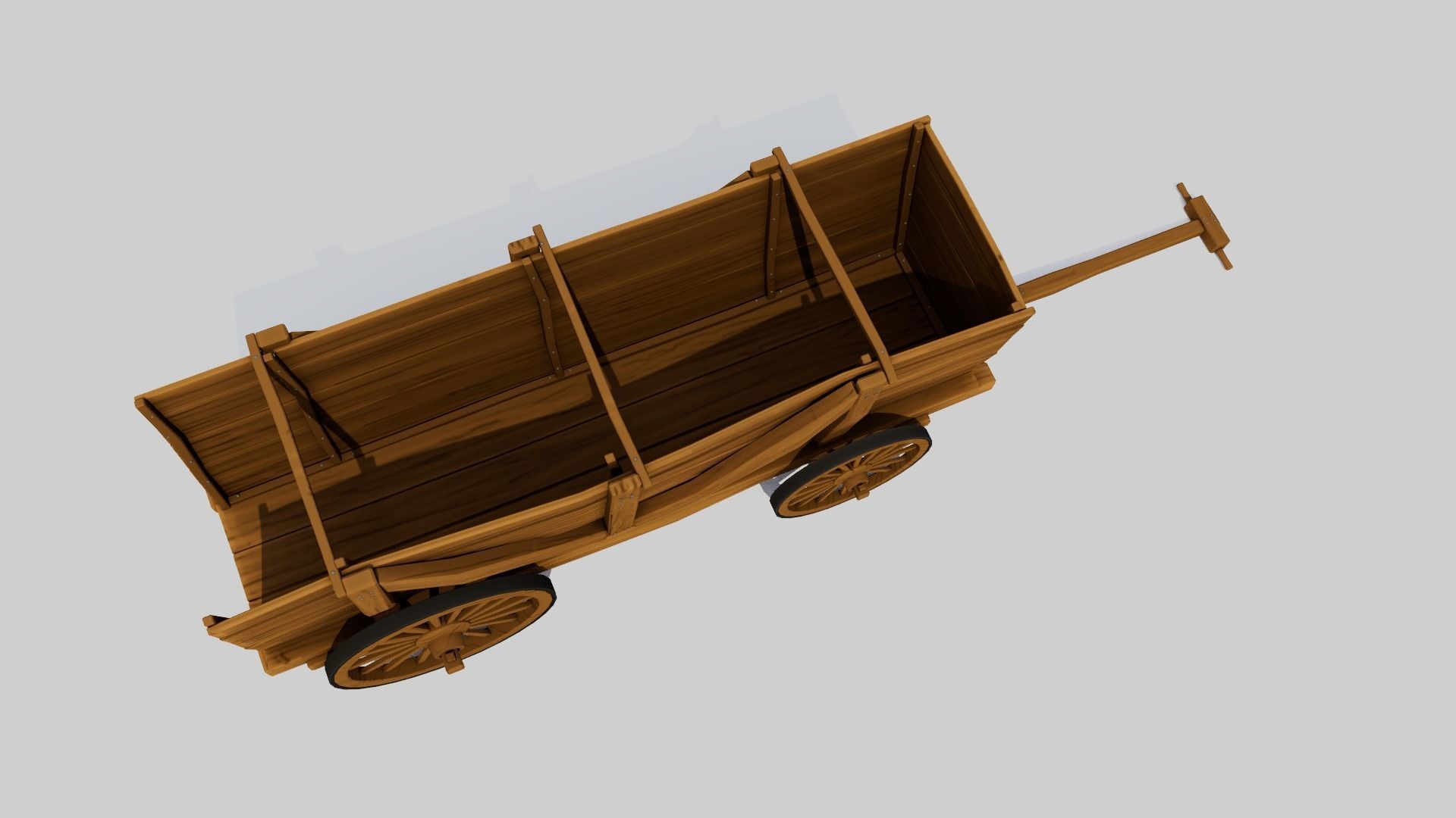 Cartoon Wagon Low-poly 3D model_7