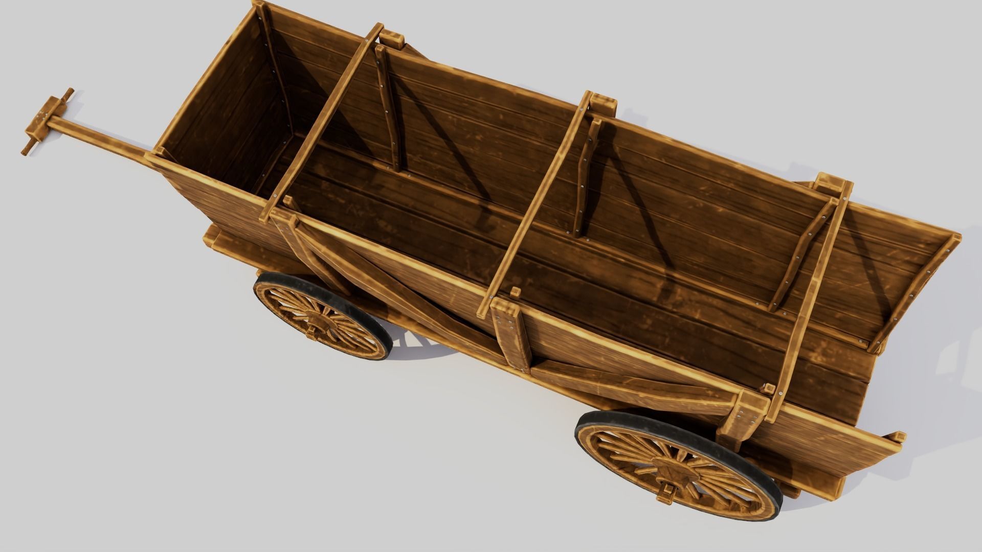 Cartoon Wagon Low-poly 3D model_5