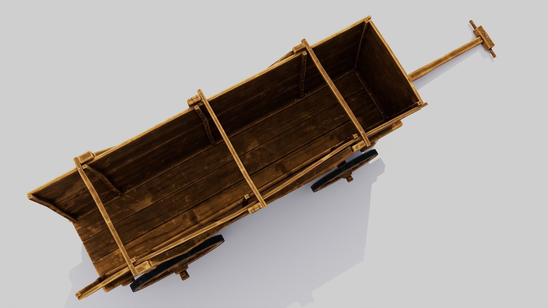 Cartoon Wagon Low-poly 3D model_6