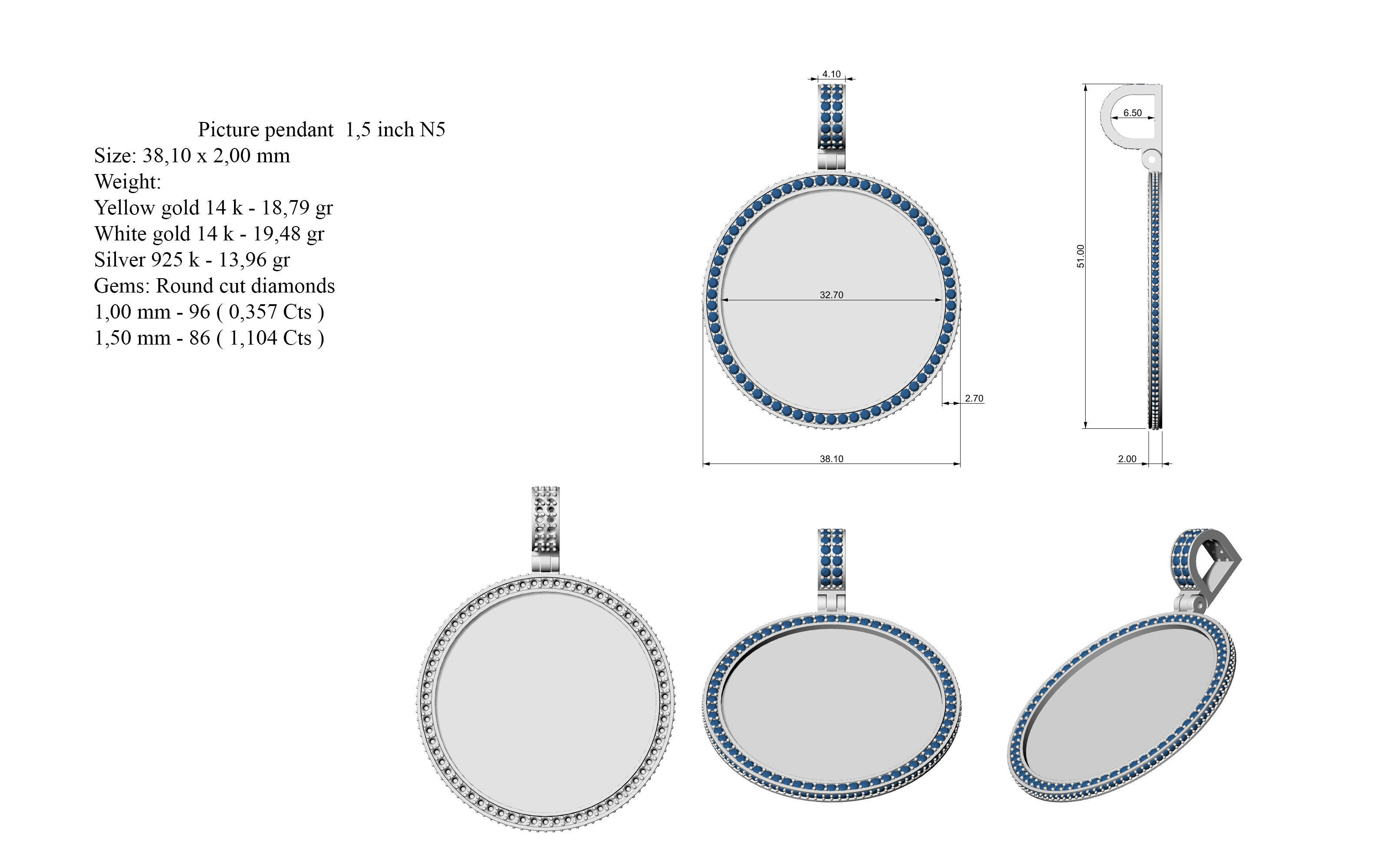 Picture pendant 1-2 inch N5 3D print model_10