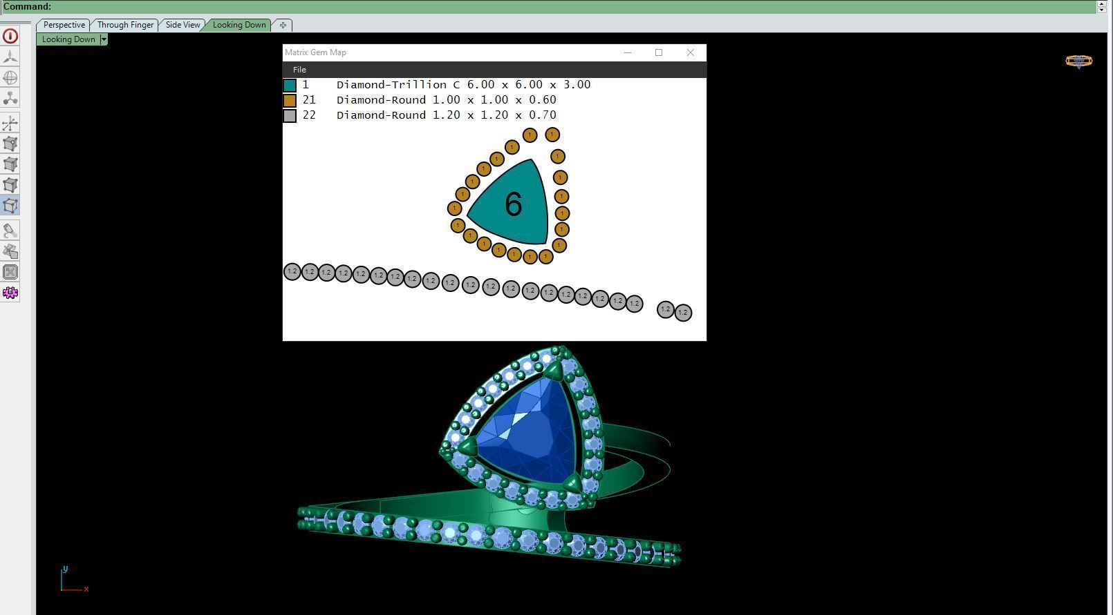 Diamond ring Triangle 3D print model_11