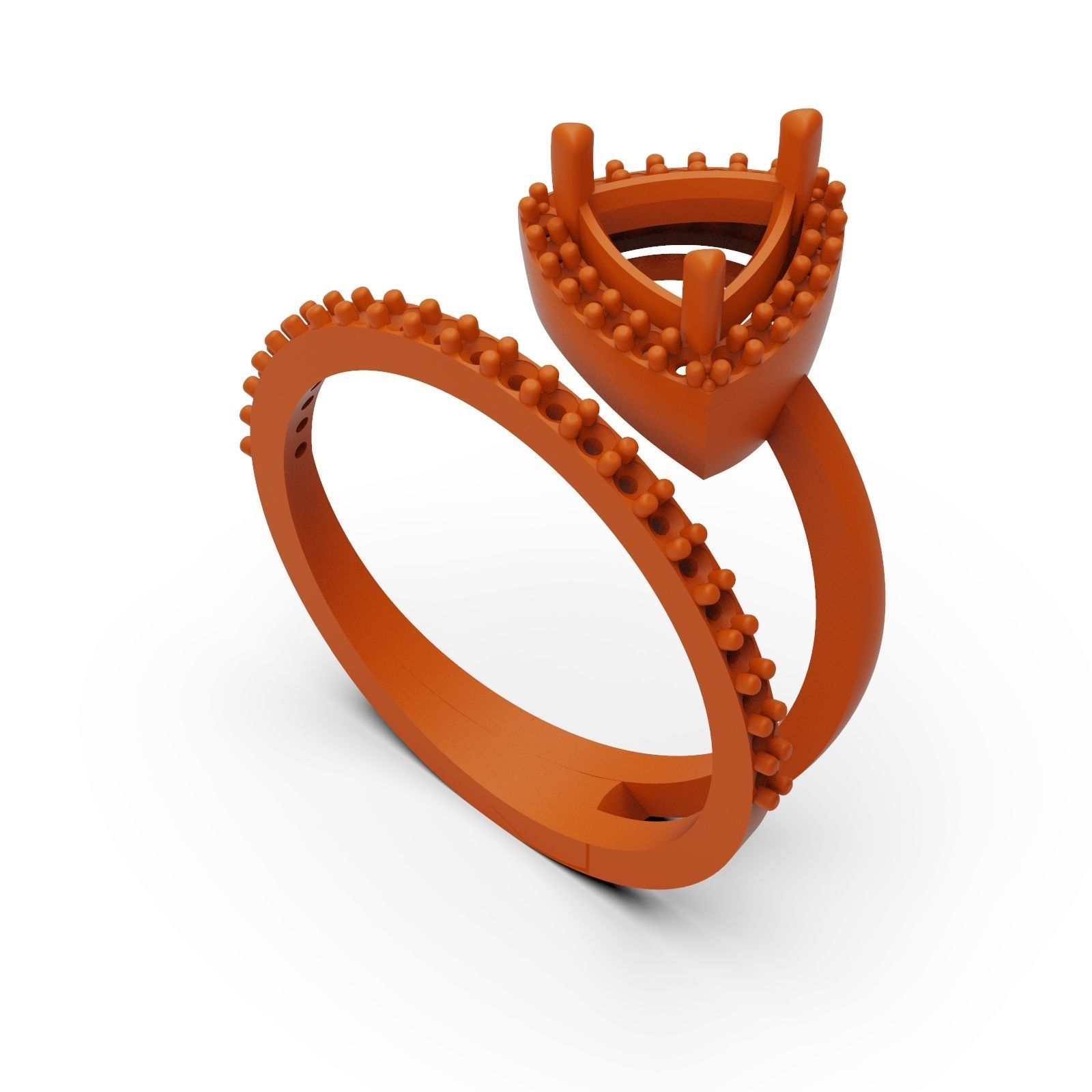 Diamond ring Triangle 3D print model_3