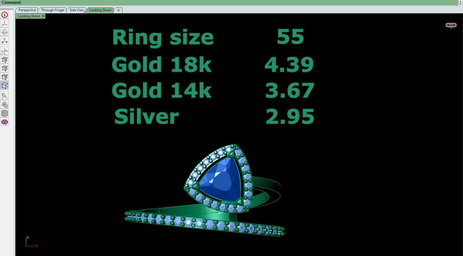 Diamond ring Triangle 3D print model_10