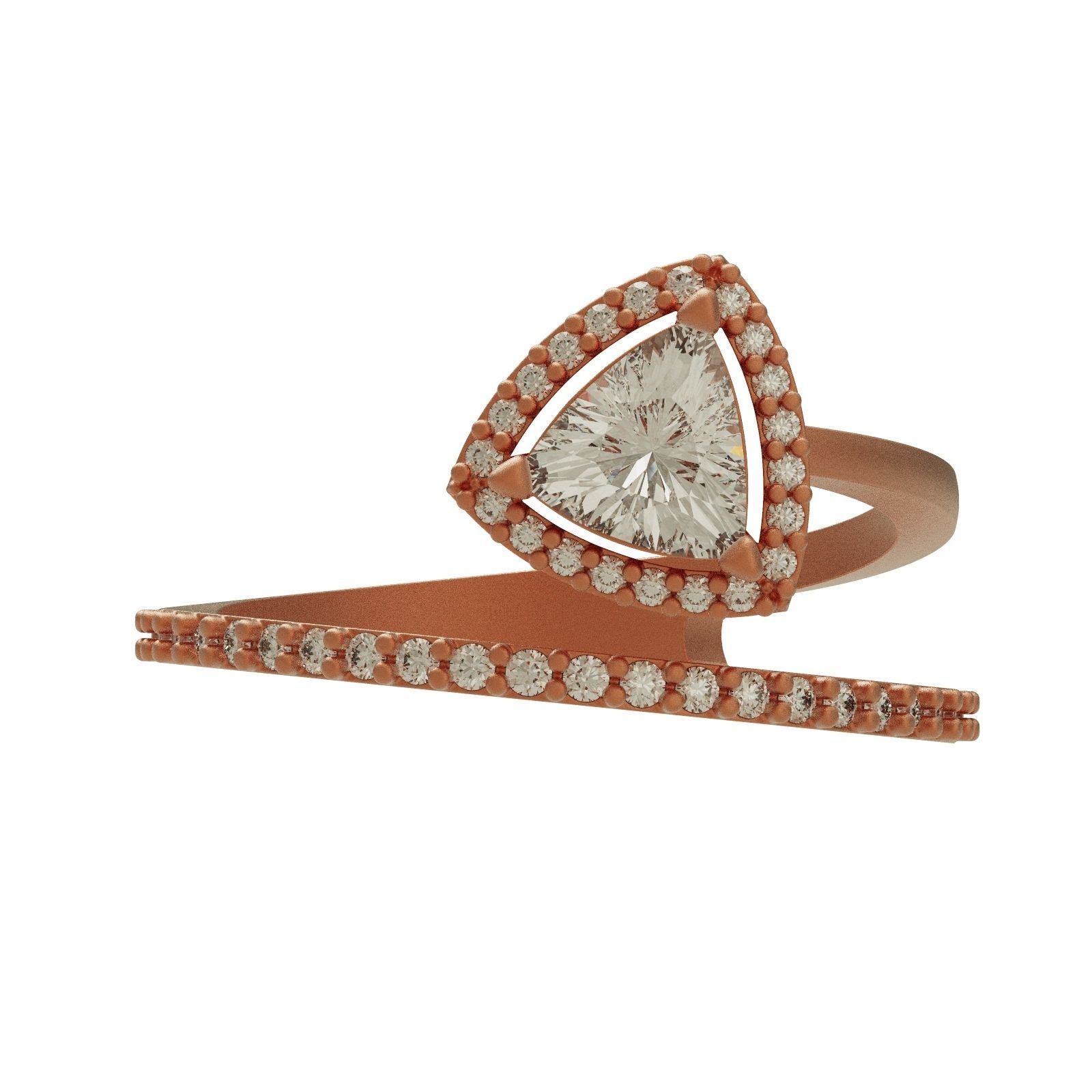 Diamond ring Triangle 3D print model_1