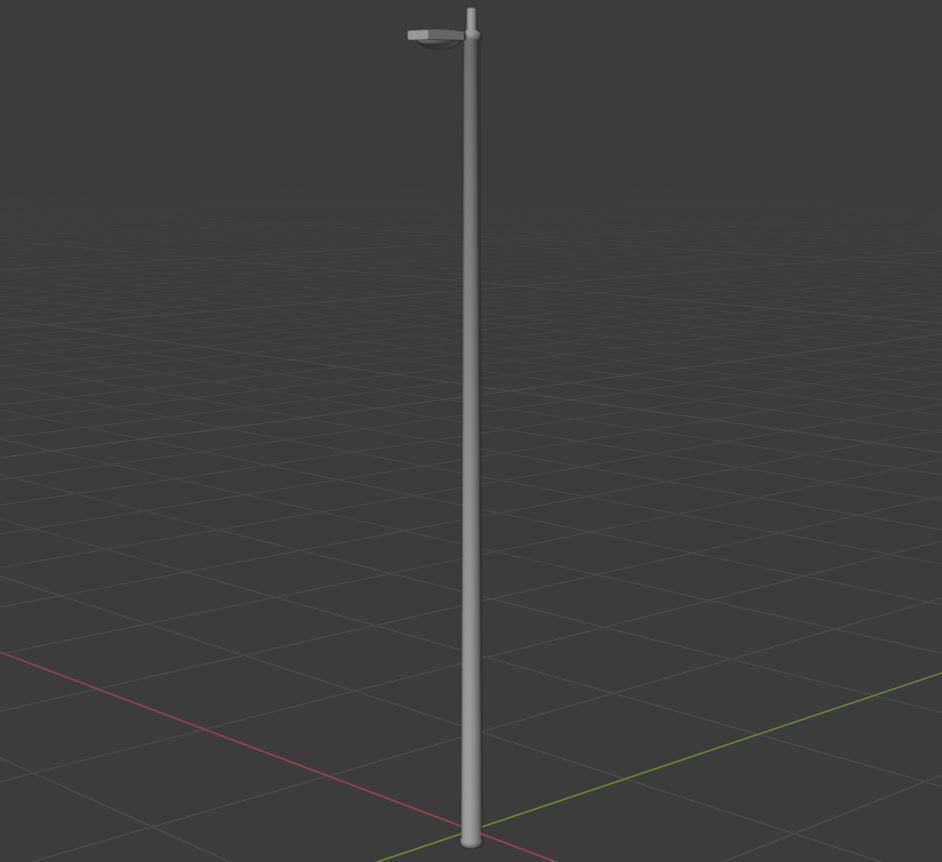 Streetlight street lamp Low-poly 3D model_21