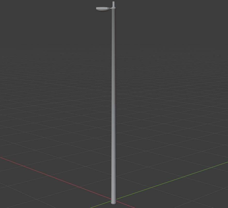 Streetlight street lamp Low-poly 3D model_20