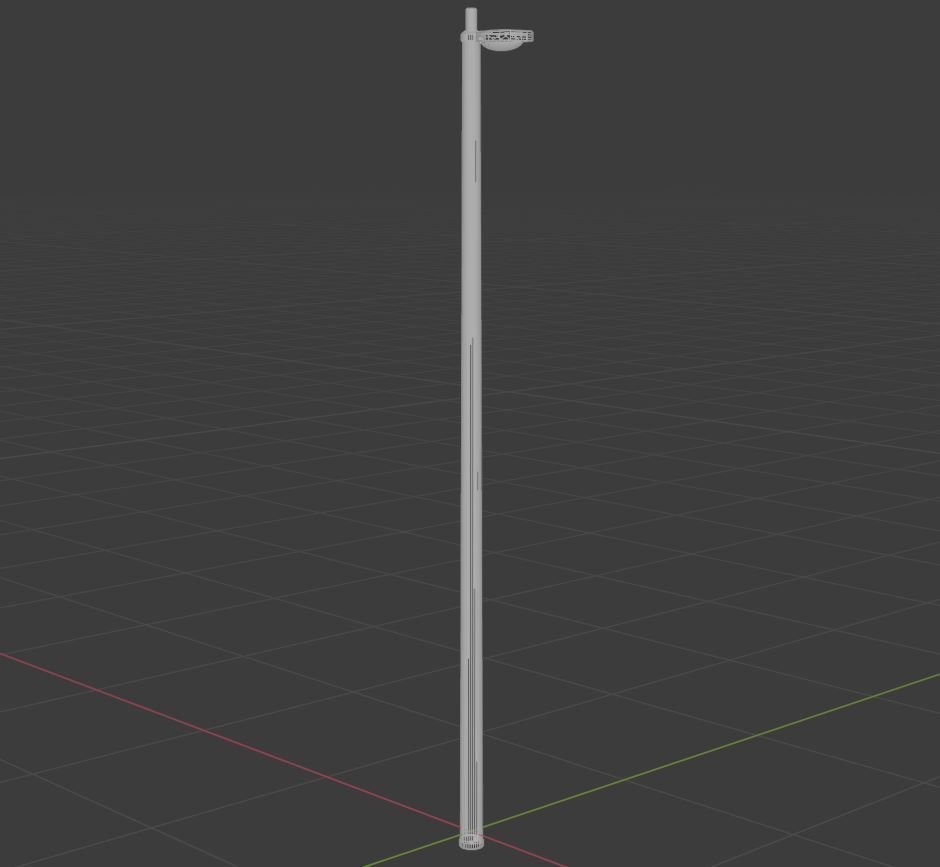 Streetlight street lamp Low-poly 3D model_33