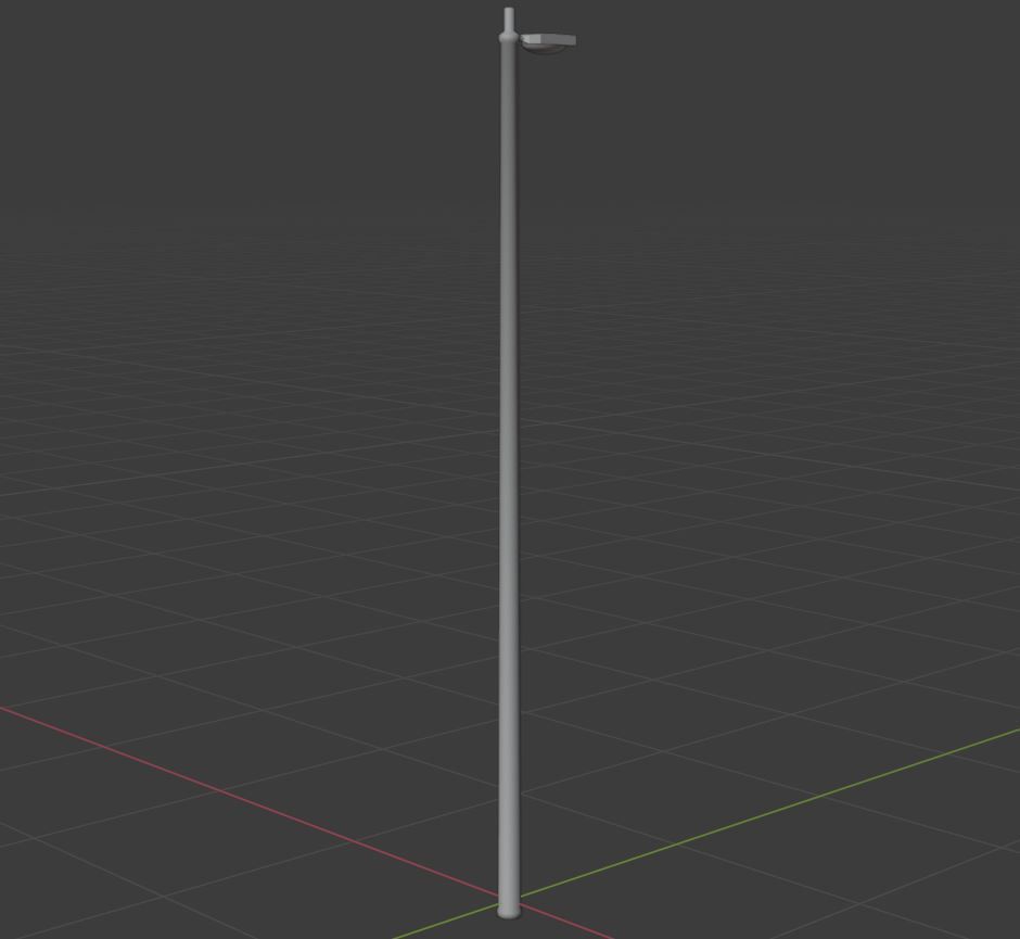Streetlight street lamp Low-poly 3D model_17