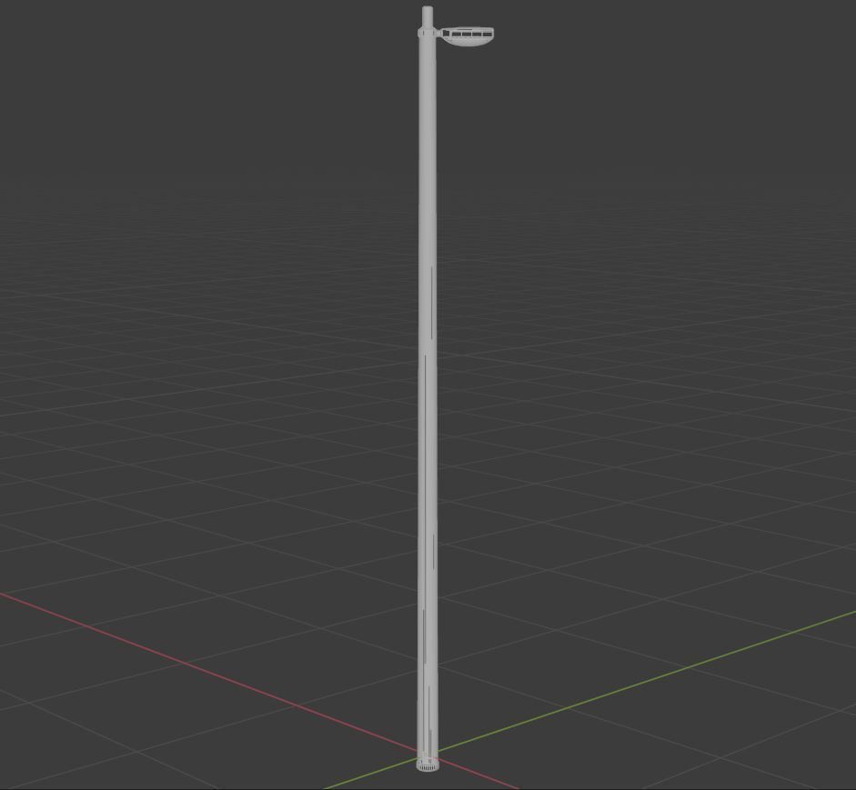 Streetlight street lamp Low-poly 3D model_26