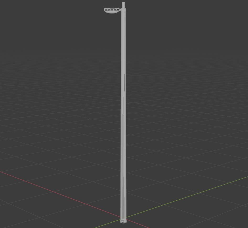 Streetlight street lamp Low-poly 3D model_30