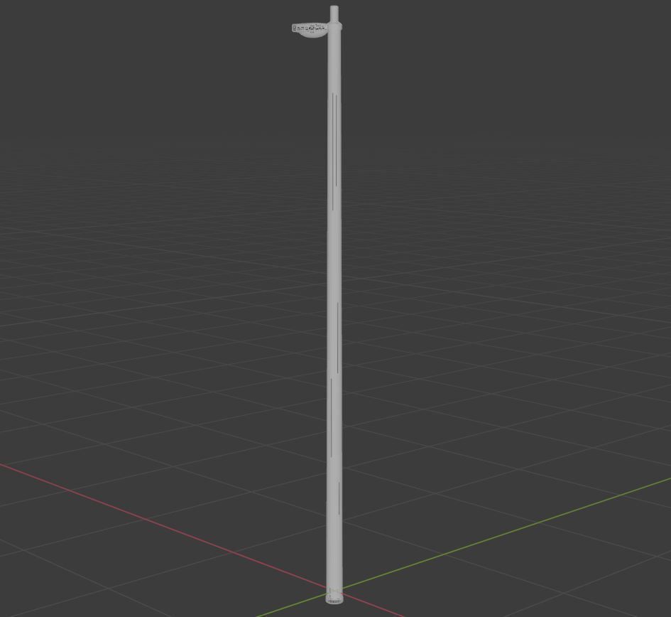 Streetlight street lamp Low-poly 3D model_29