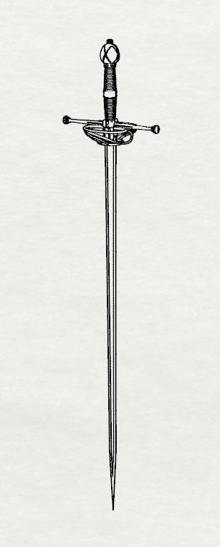 Dolls House Miniature Rapier Spanish Sword 12th Scale 3D print model_3