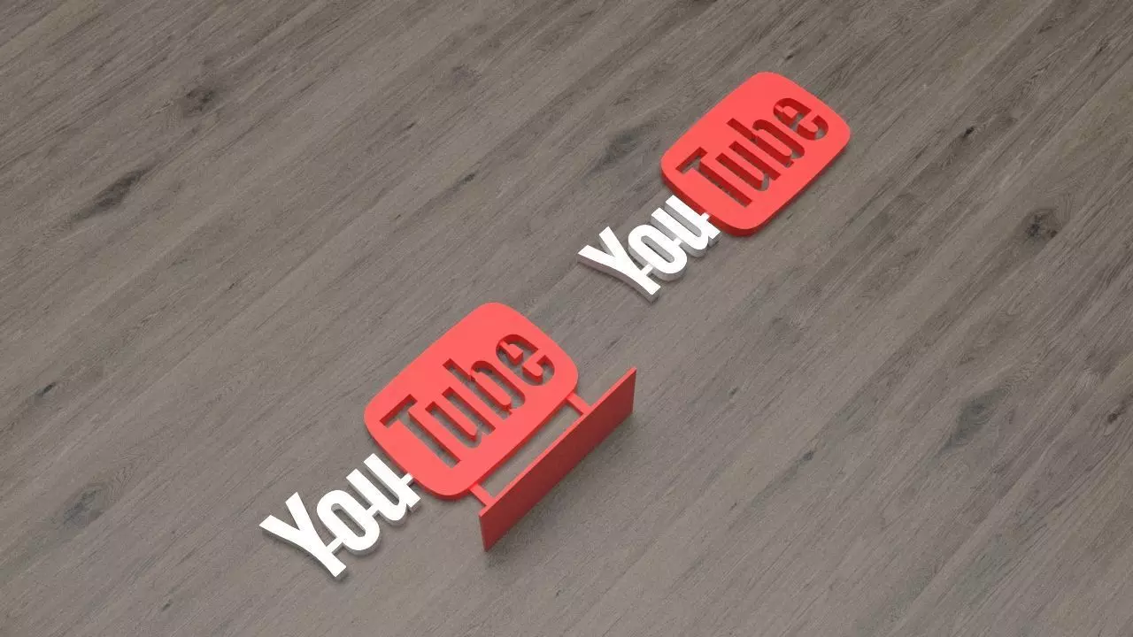 Youtube logo sign logo figurine stand print model 3D 3D print model