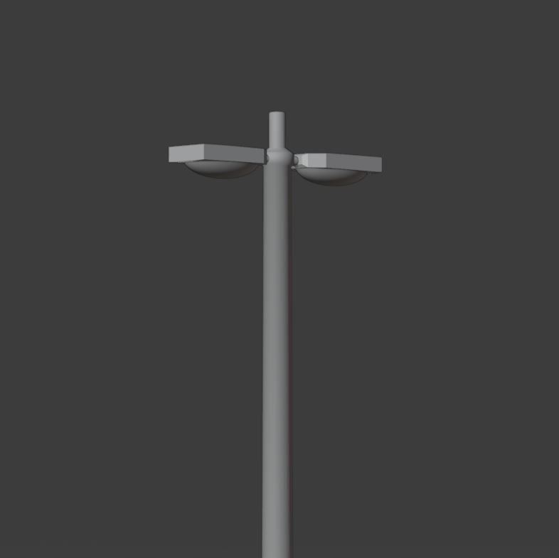Streetlight pole Low-poly 3D model_15