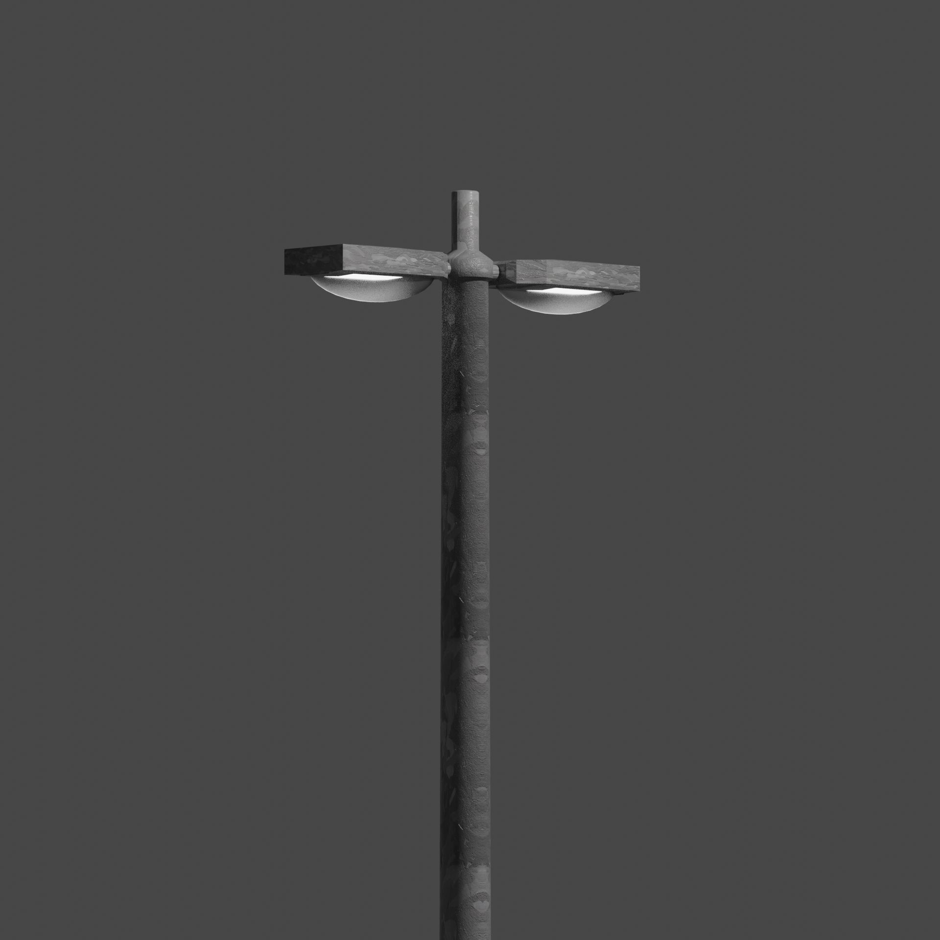 Streetlight pole Low-poly 3D model_9