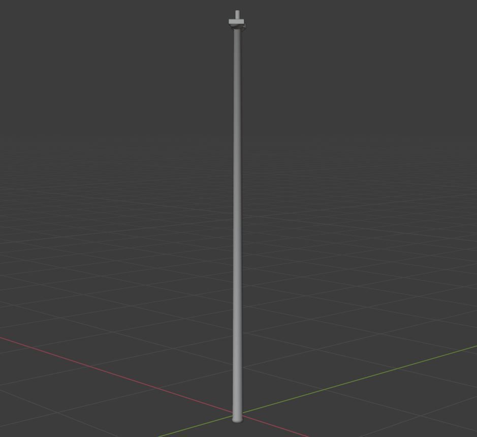 Streetlight pole Low-poly 3D model_20