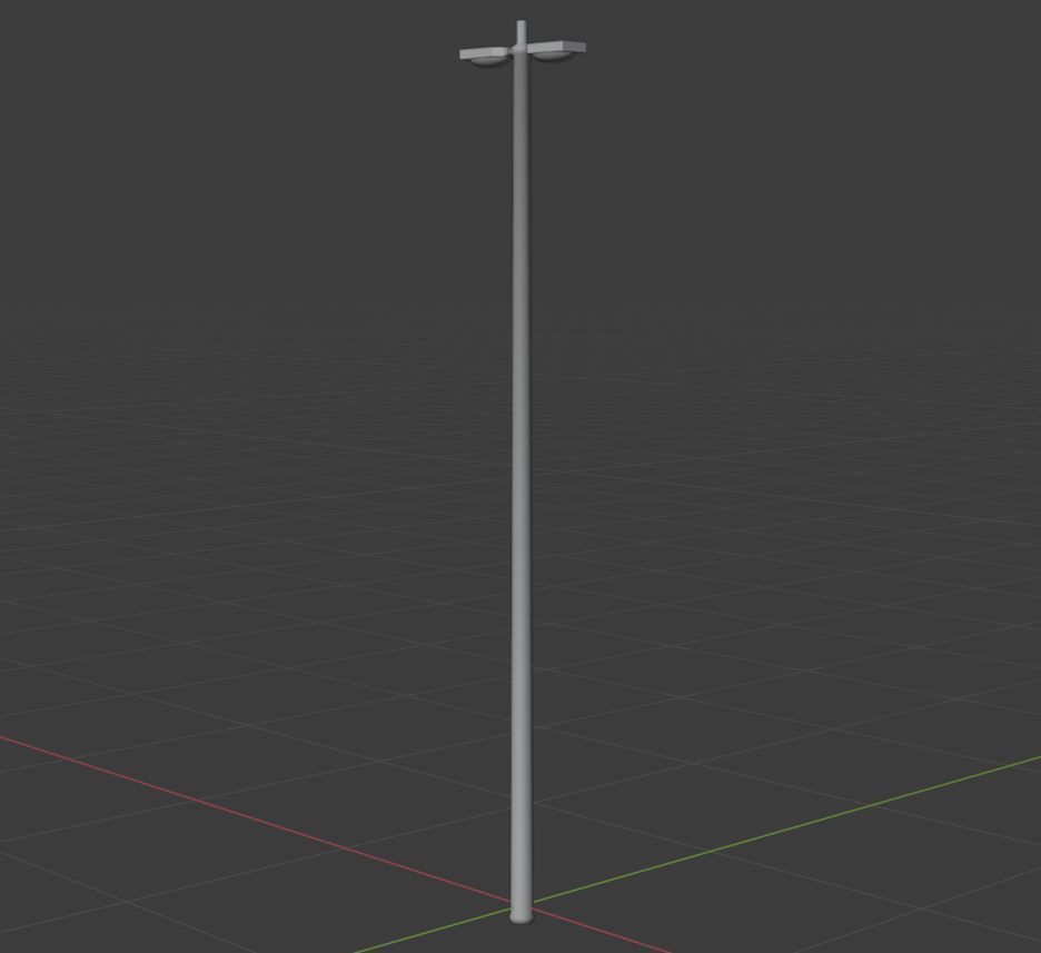 Streetlight pole Low-poly 3D model_17