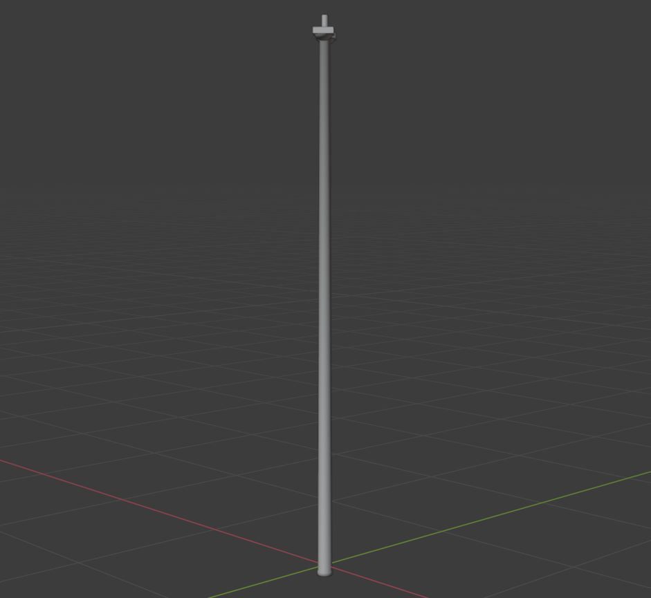 Streetlight pole Low-poly 3D model_16