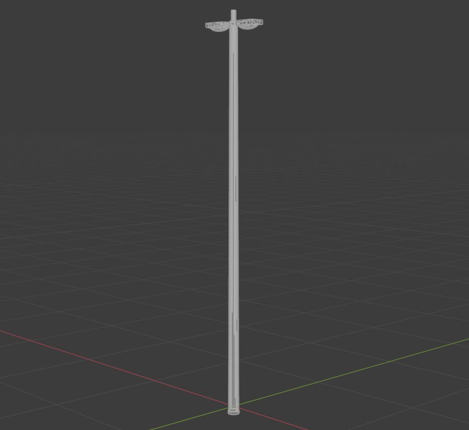 Streetlight pole Low-poly 3D model_31