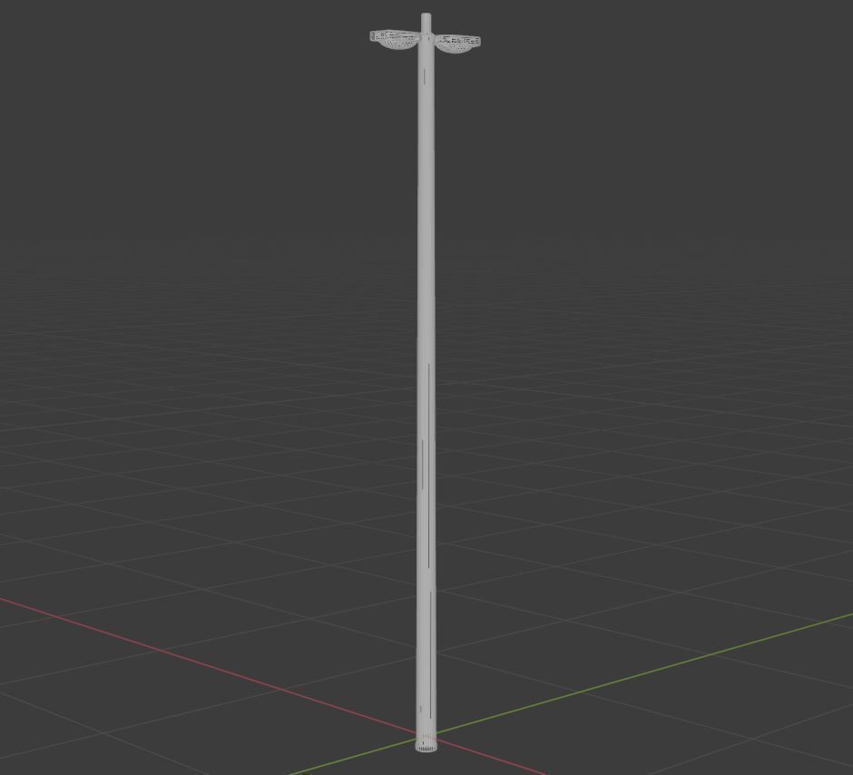 Streetlight pole Low-poly 3D model_33