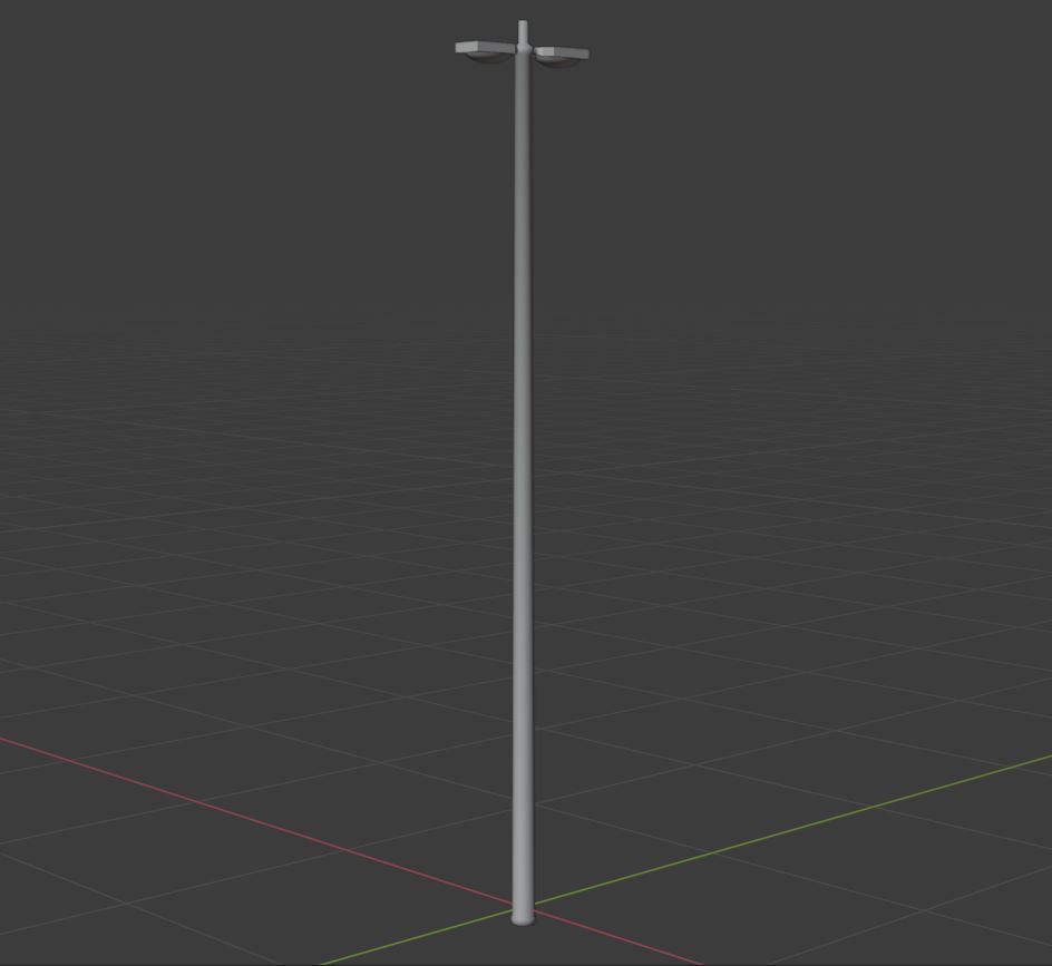 Streetlight pole Low-poly 3D model_23