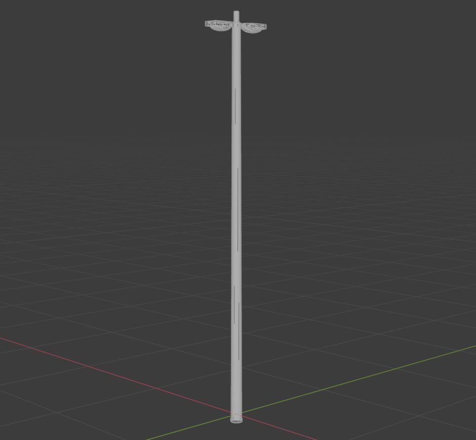 Streetlight pole Low-poly 3D model_29